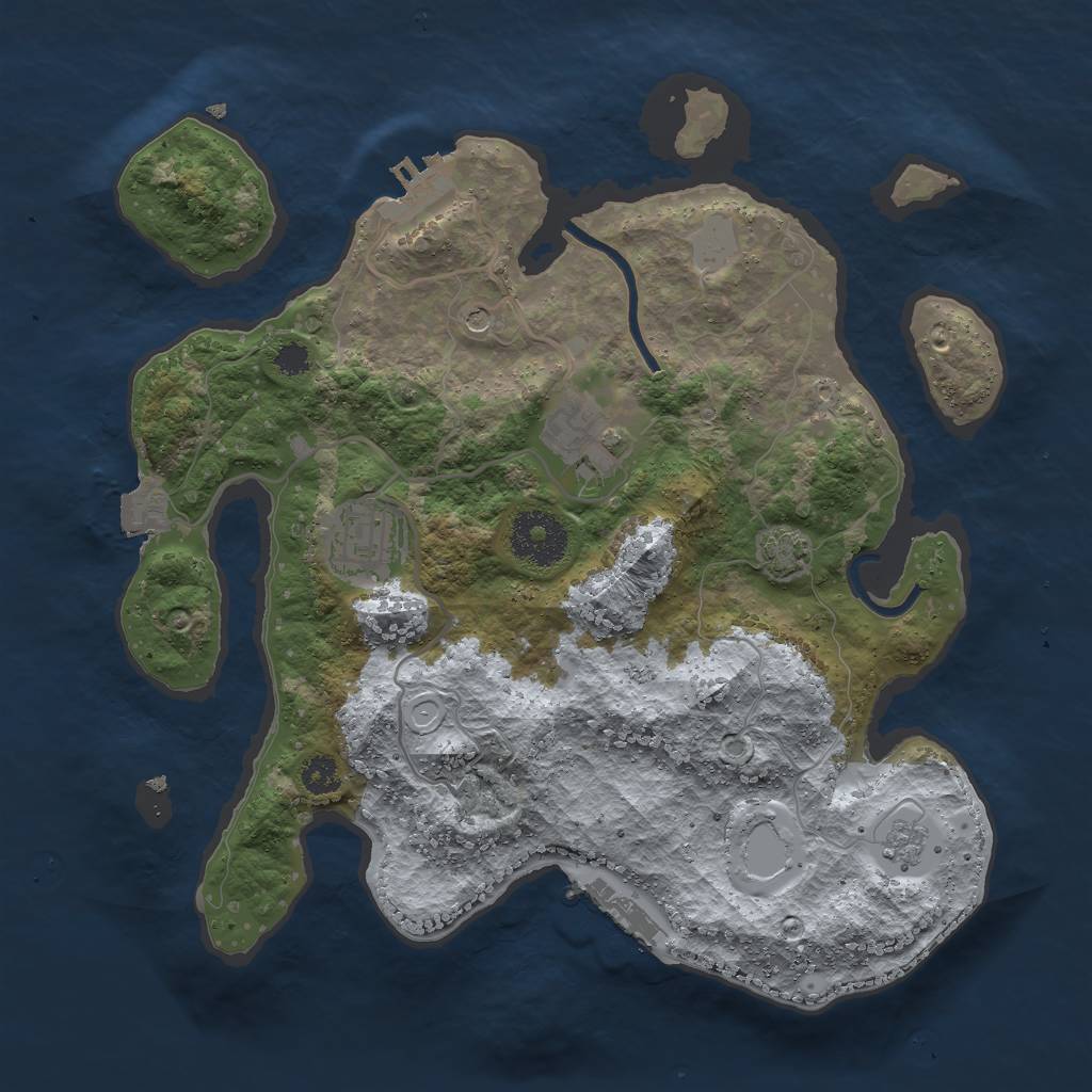 Rust Map: Procedural Map, Size: 2900, Seed: 889597305, 10 Monuments