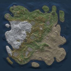 Thumbnail Rust Map: Procedural Map, Size: 3750, Seed: 100816564, 18 Monuments