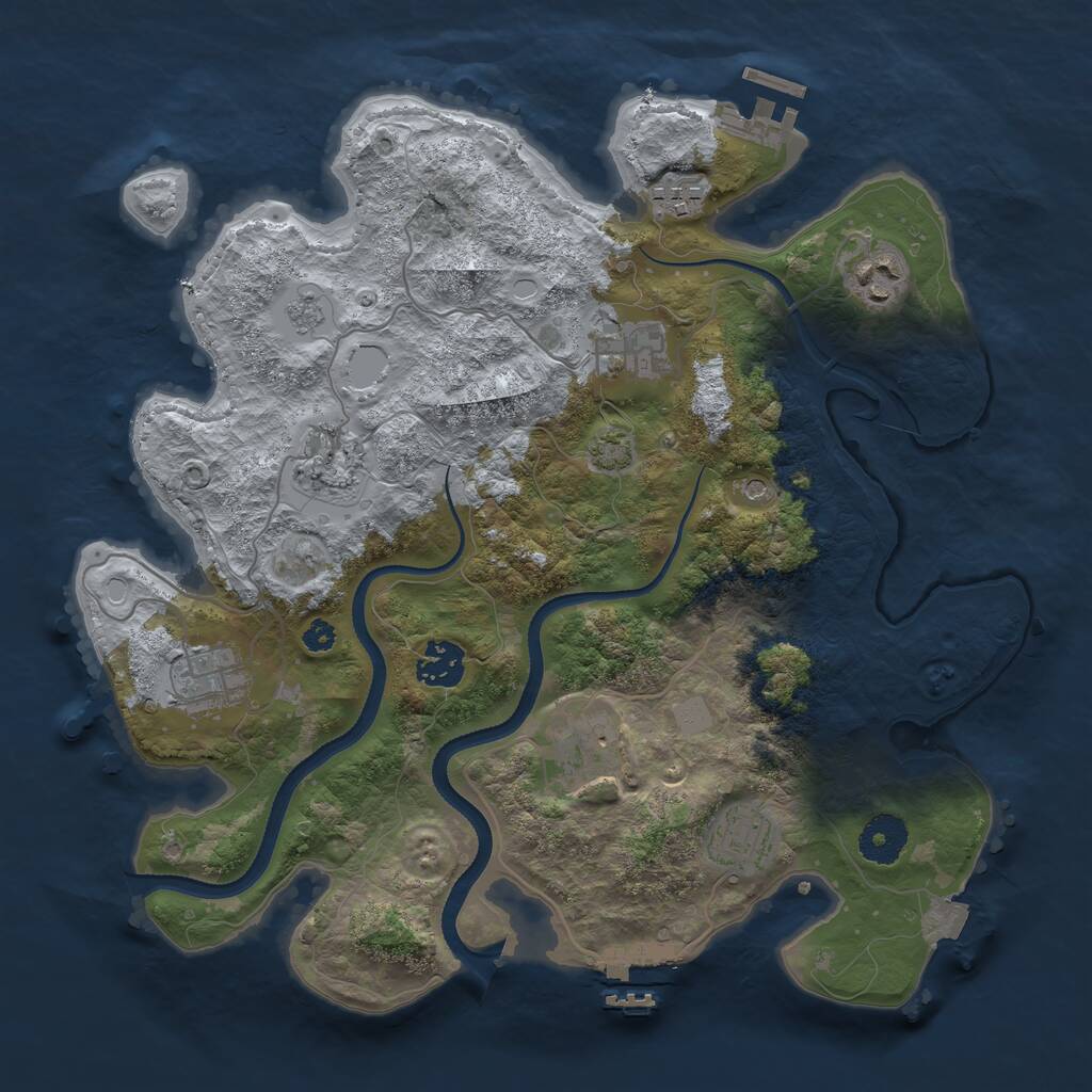 Rust Map: Procedural Map, Size: 3400, Seed: 44147316, 14 Monuments