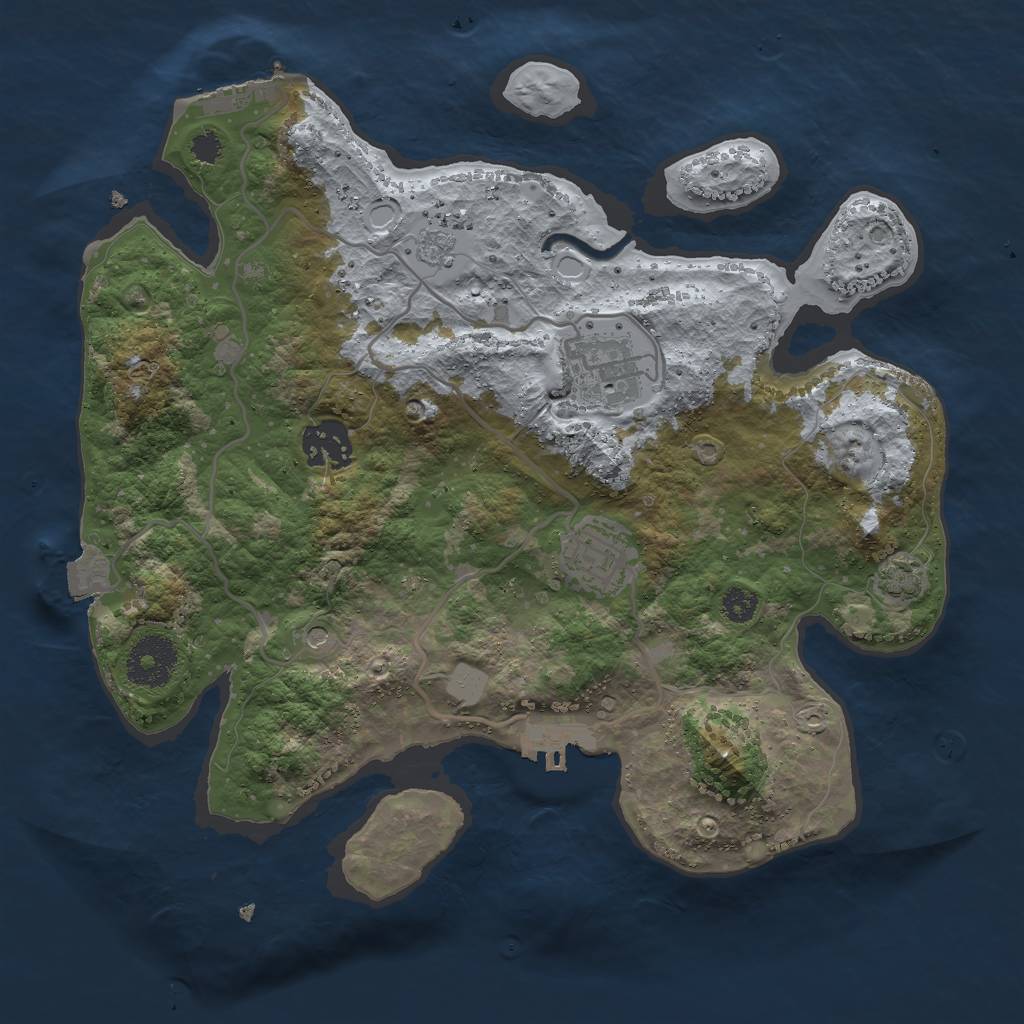 Rust Map: Procedural Map, Size: 3000, Seed: 219847317, 11 Monuments