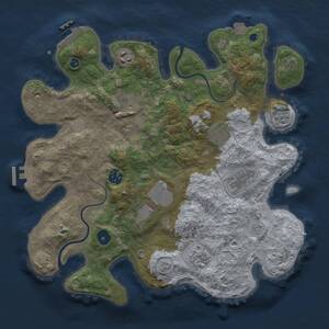 Thumbnail Rust Map: Procedural Map, Size: 3500, Seed: 483410877, 14 Monuments