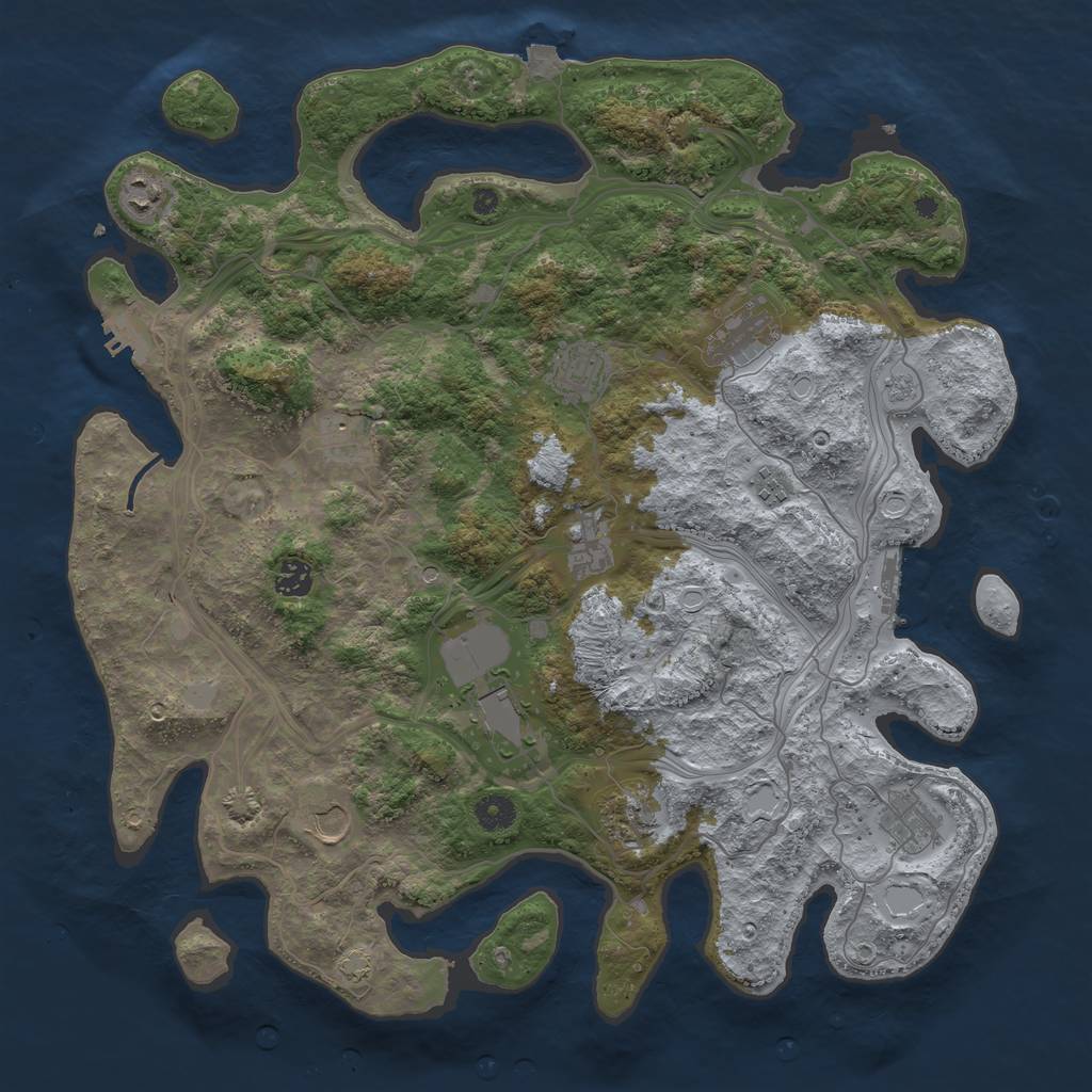 Rust Map: Procedural Map, Size: 4250, Seed: 440339326, 19 Monuments