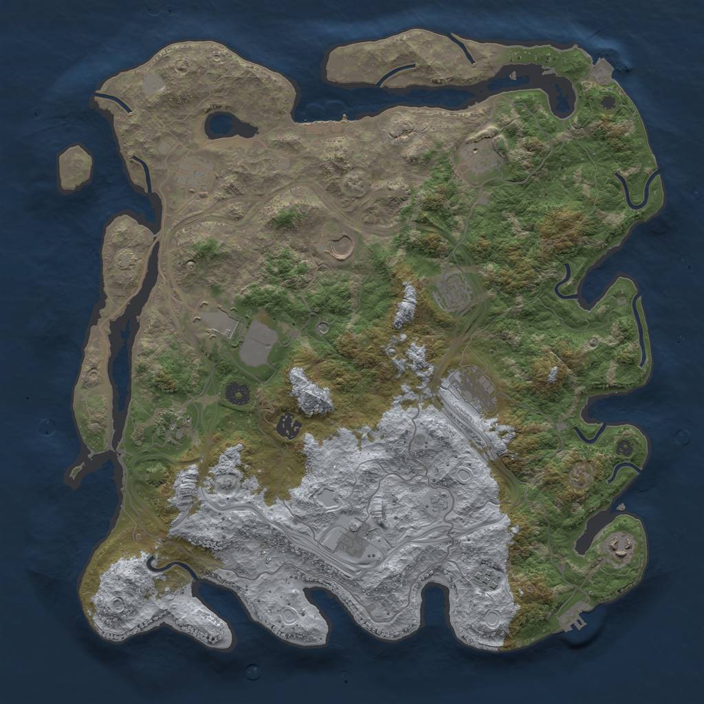 Rust Map: Procedural Map, Size: 4300, Seed: 72709366, 19 Monuments