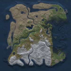Thumbnail Rust Map: Procedural Map, Size: 4300, Seed: 72709366, 16 Monuments