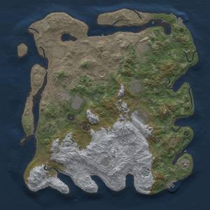 Thumbnail Rust Map: Procedural Map, Size: 4300, Seed: 72709366, 19 Monuments