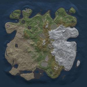 Thumbnail Rust Map: Procedural Map, Size: 3500, Seed: 806068299, 17 Monuments