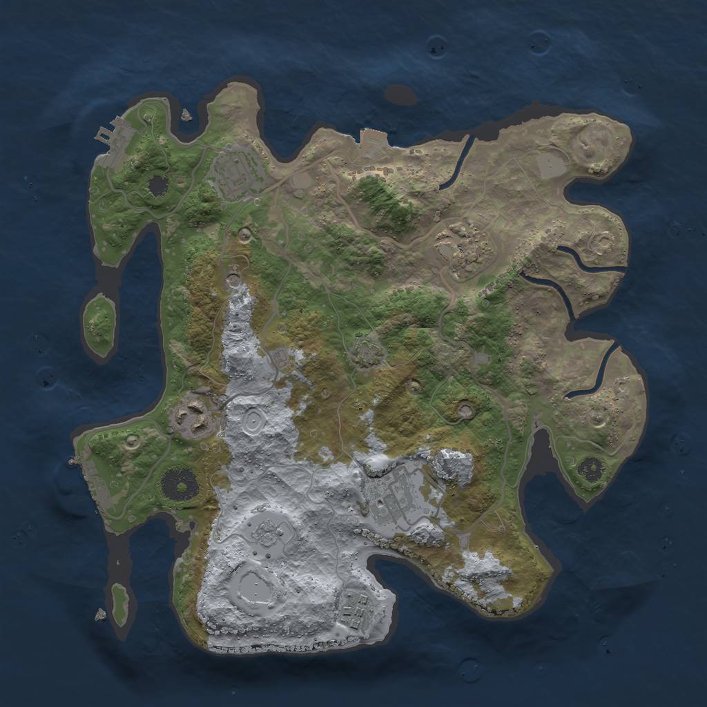 Rust Map: Procedural Map, Size: 3000, Seed: 808006853, 13 Monuments