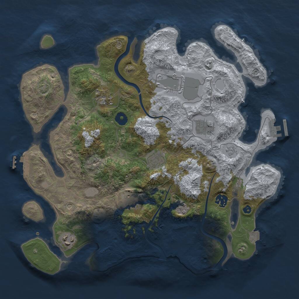 Rust Map: Procedural Map, Size: 3600, Seed: 1535128844, 14 Monuments