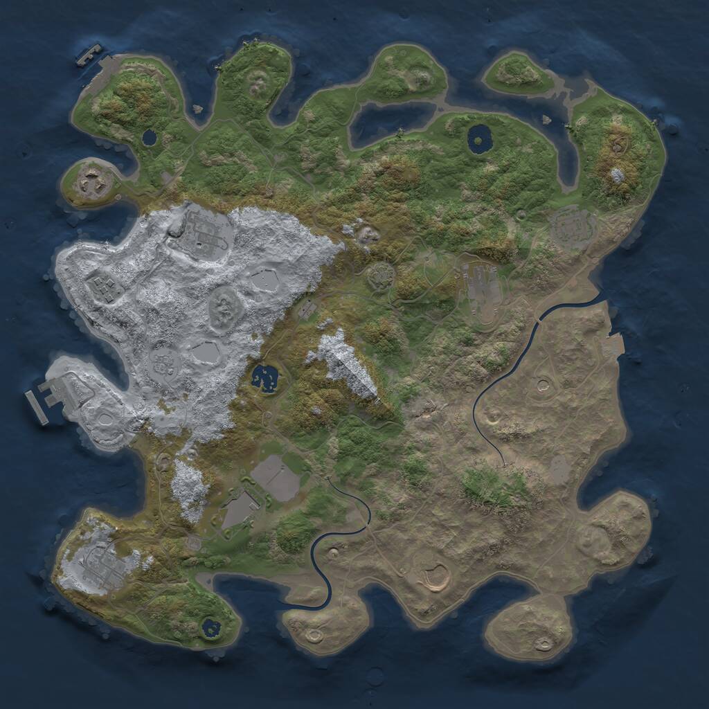 Rust Map: Procedural Map, Size: 3850, Seed: 81346609, 15 Monuments
