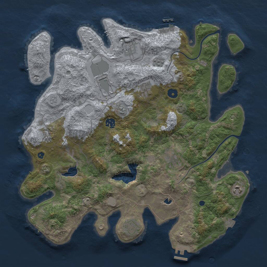 Rust Map: Procedural Map, Size: 4000, Seed: 1785316, 14 Monuments