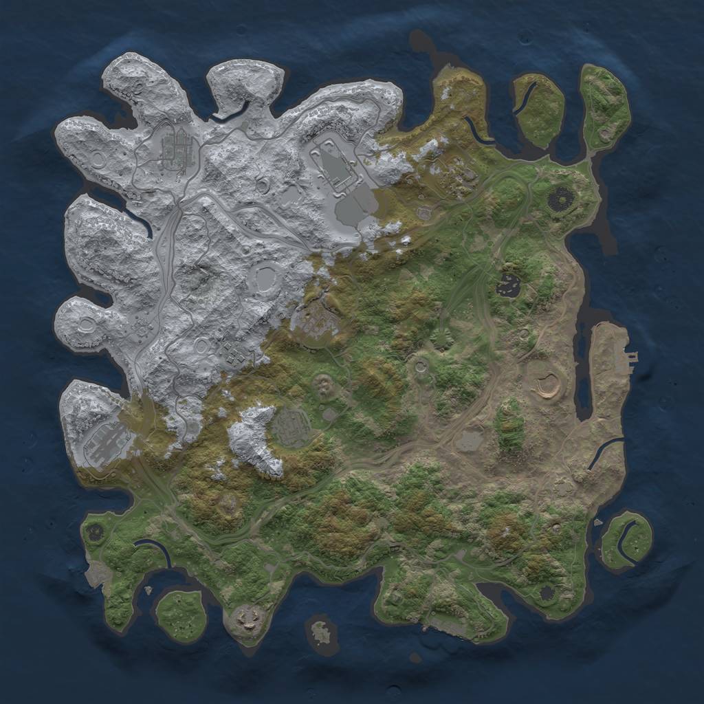 Rust Map: Procedural Map, Size: 4250, Seed: 109145860, 18 Monuments