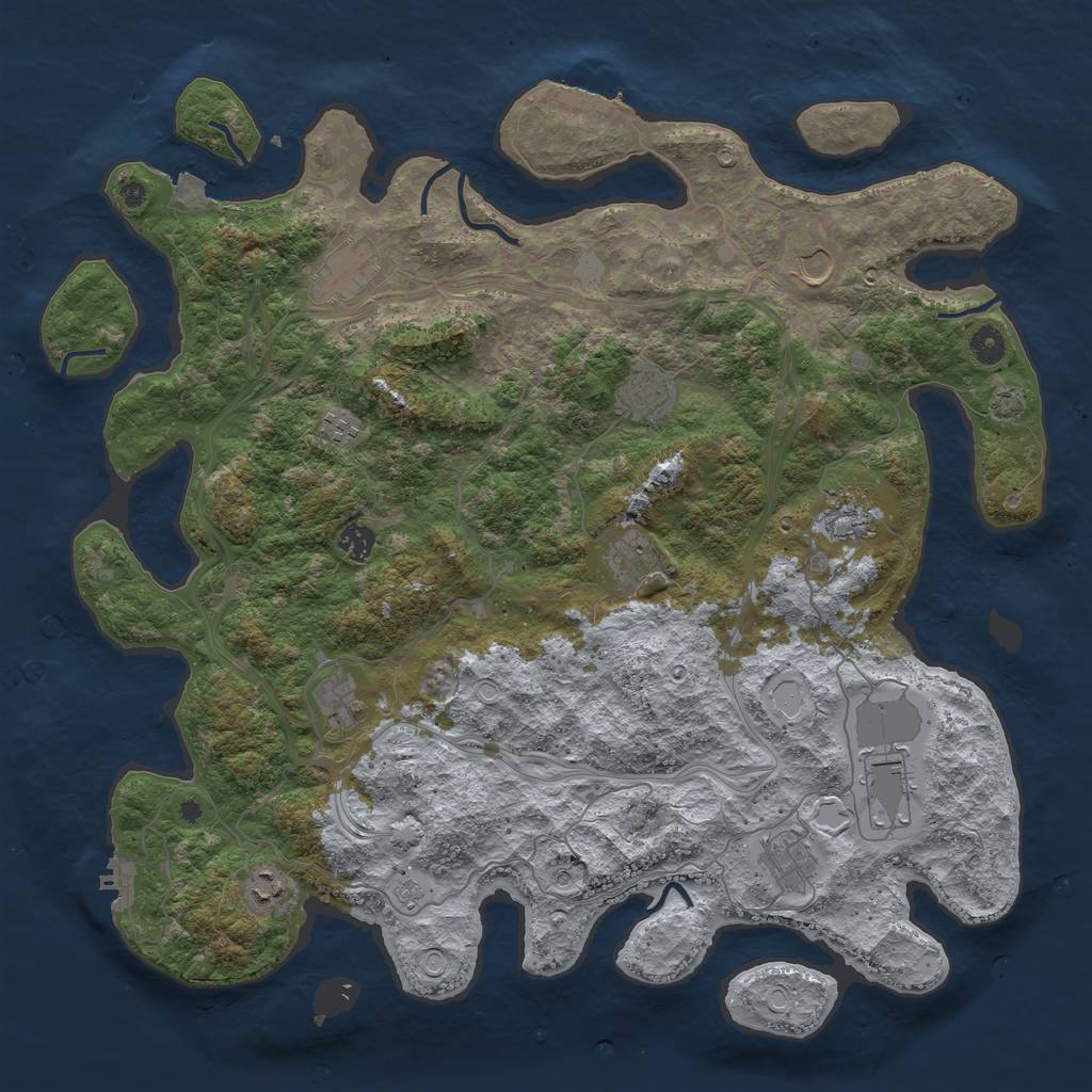 Rust Map: Procedural Map, Size: 4500, Seed: 2211, 19 Monuments