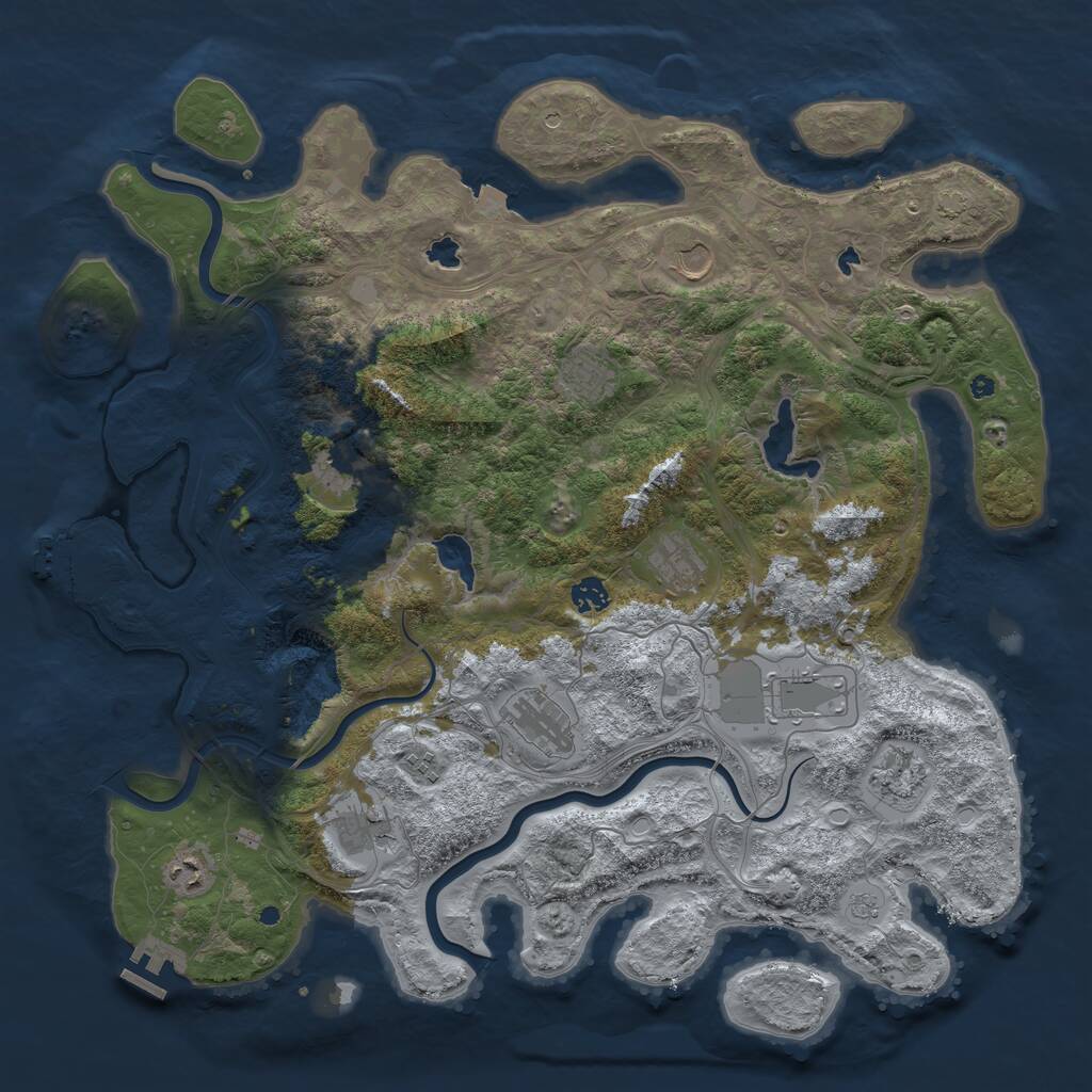 Rust Map: Procedural Map, Size: 4500, Seed: 2211, 17 Monuments