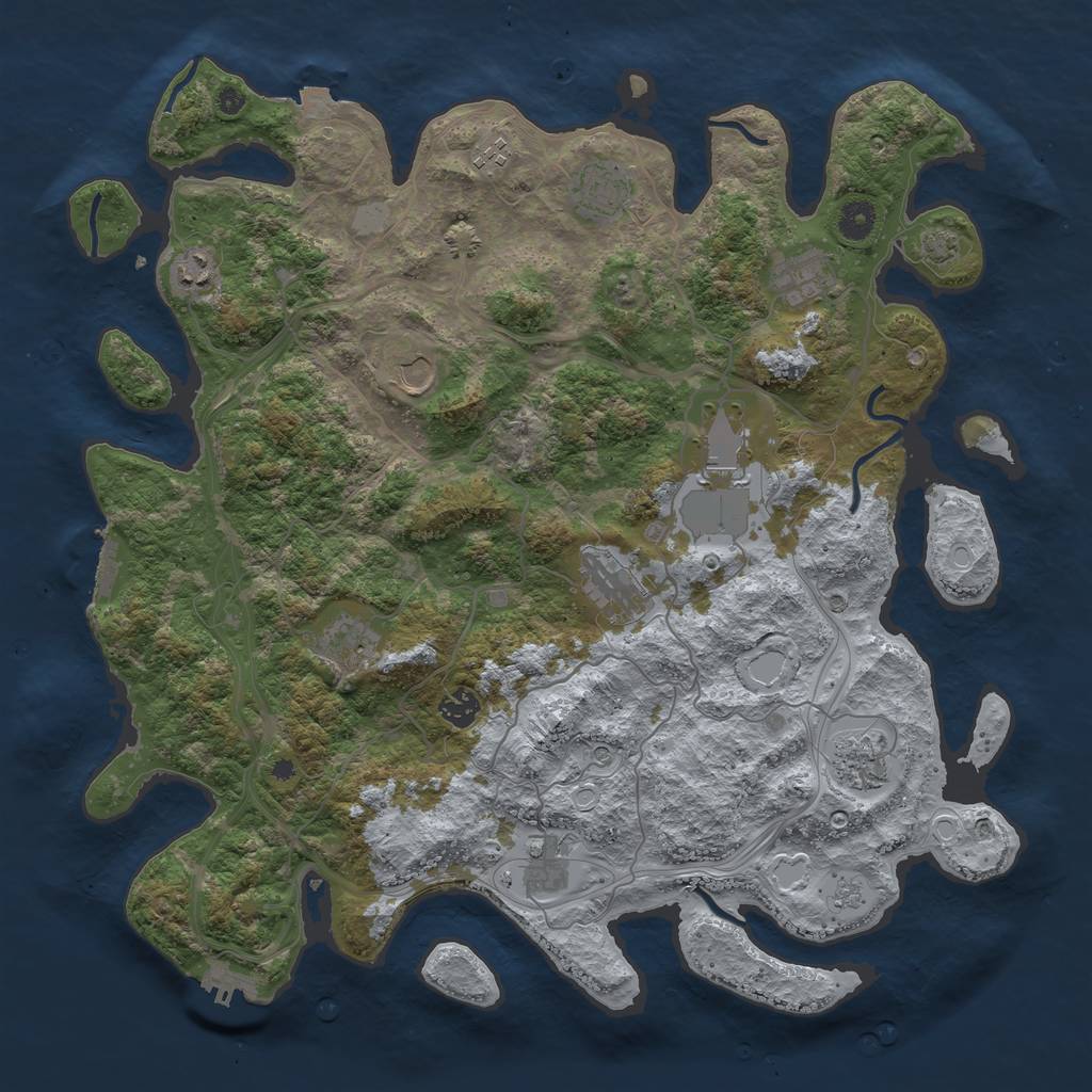 Rust Map: Procedural Map, Size: 4250, Seed: 397355039, 19 Monuments