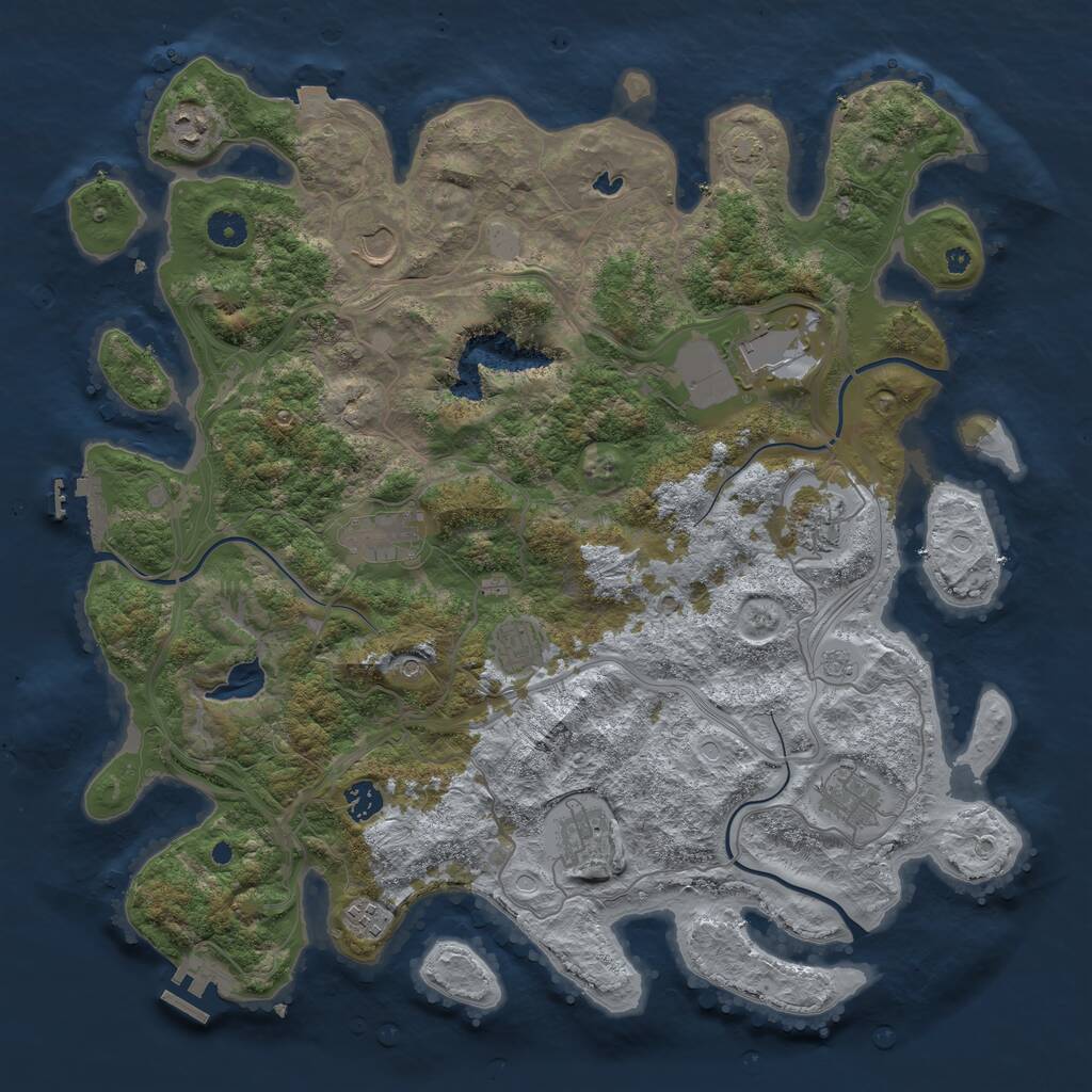 Rust Map: Procedural Map, Size: 4250, Seed: 397355039, 16 Monuments