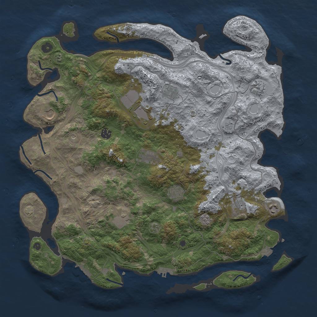 Rust Map: Procedural Map, Size: 4500, Seed: 1813304113, 19 Monuments