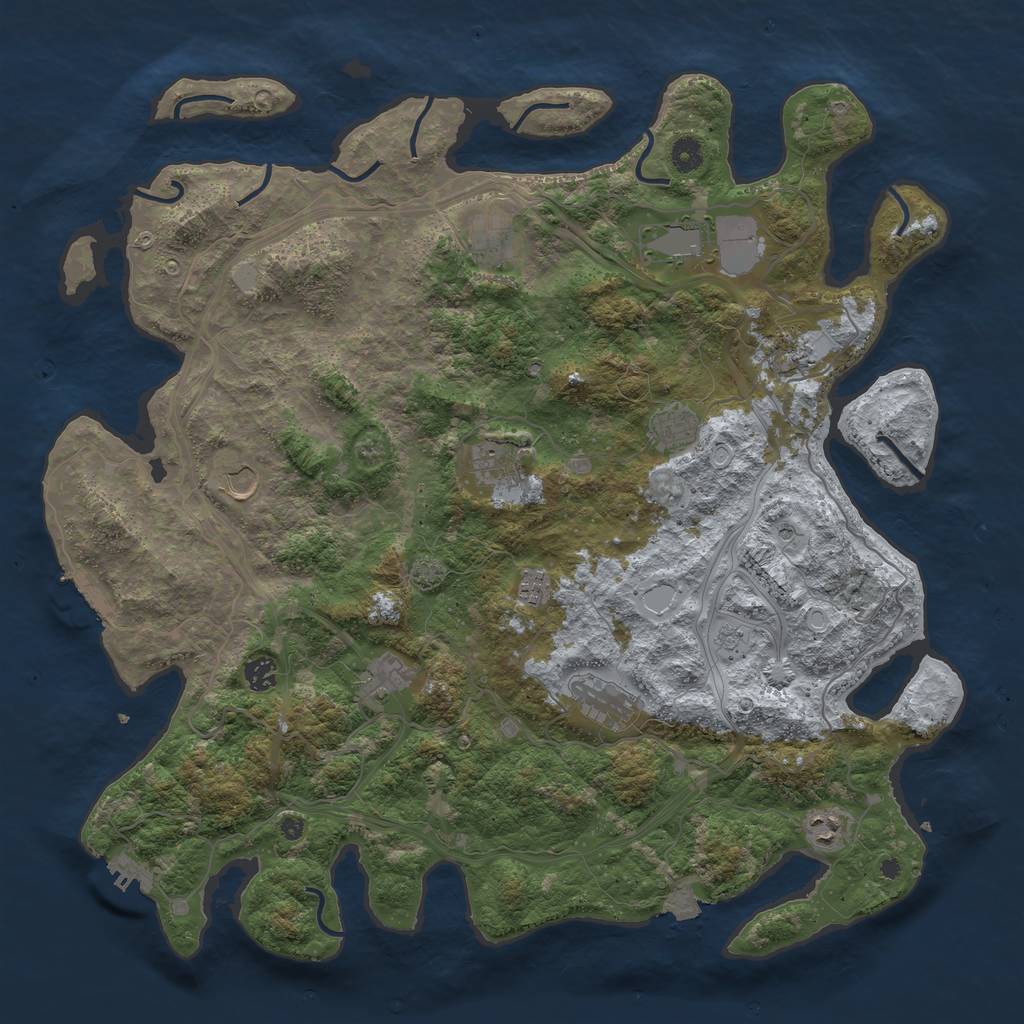 Rust Map: Procedural Map, Size: 4567, Seed: 20242024, 19 Monuments