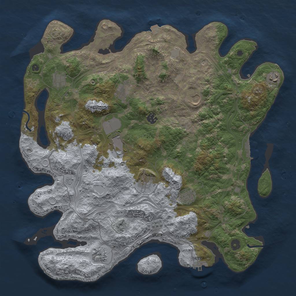 Rust Map: Procedural Map, Size: 4250, Seed: 979289911, 18 Monuments