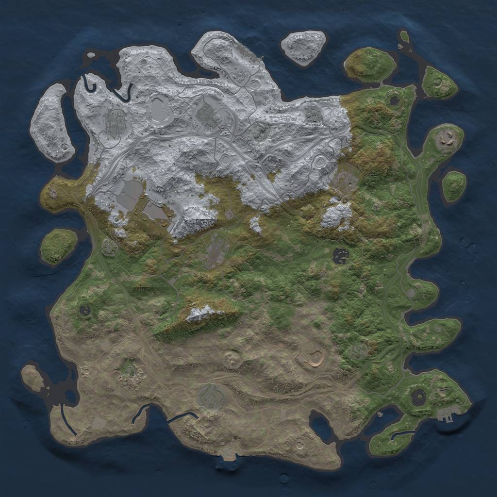 Rust Map: Procedural Map, Size: 4500, Seed: 197569600, 19 Monuments