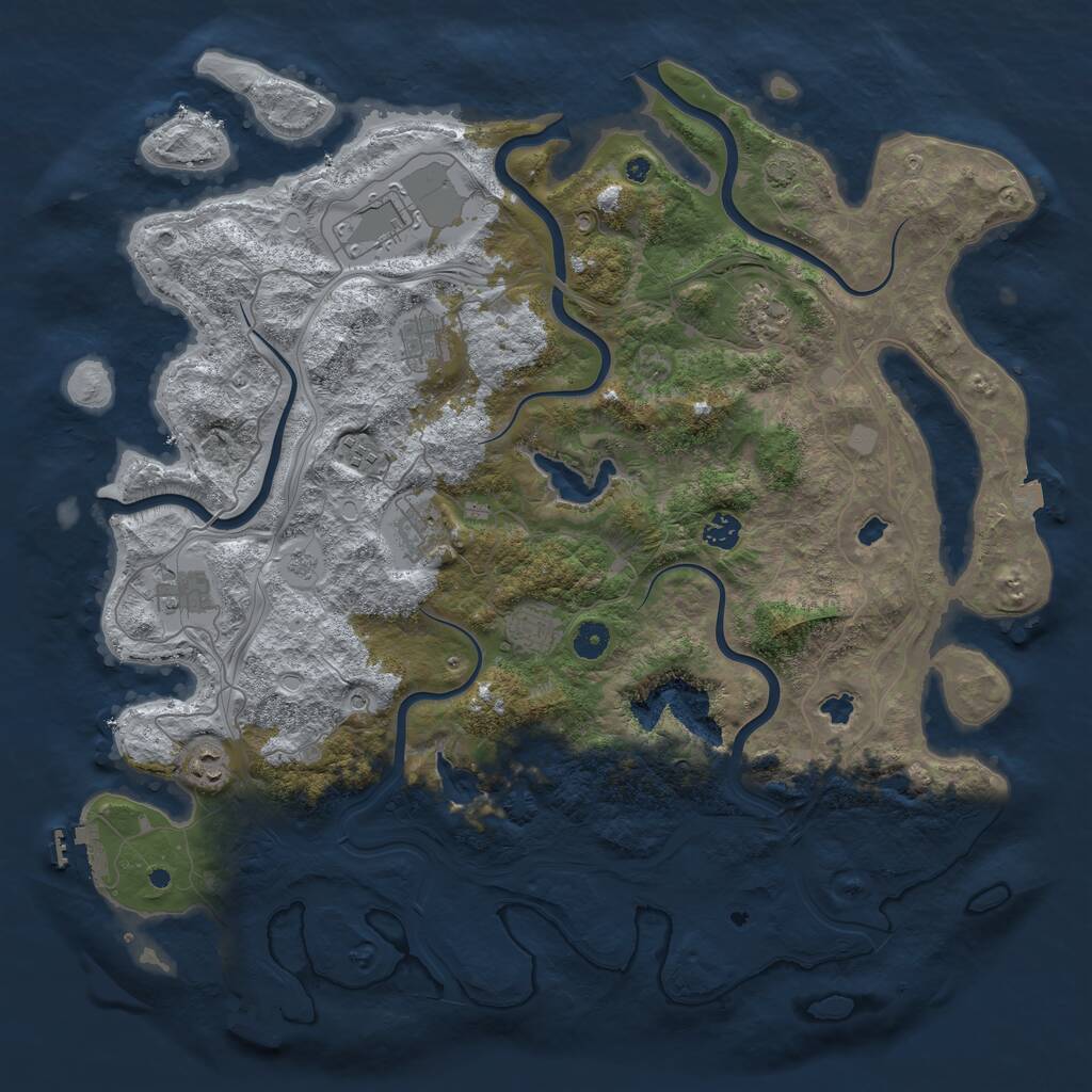 Rust Map: Procedural Map, Size: 4500, Seed: 130370677, 15 Monuments
