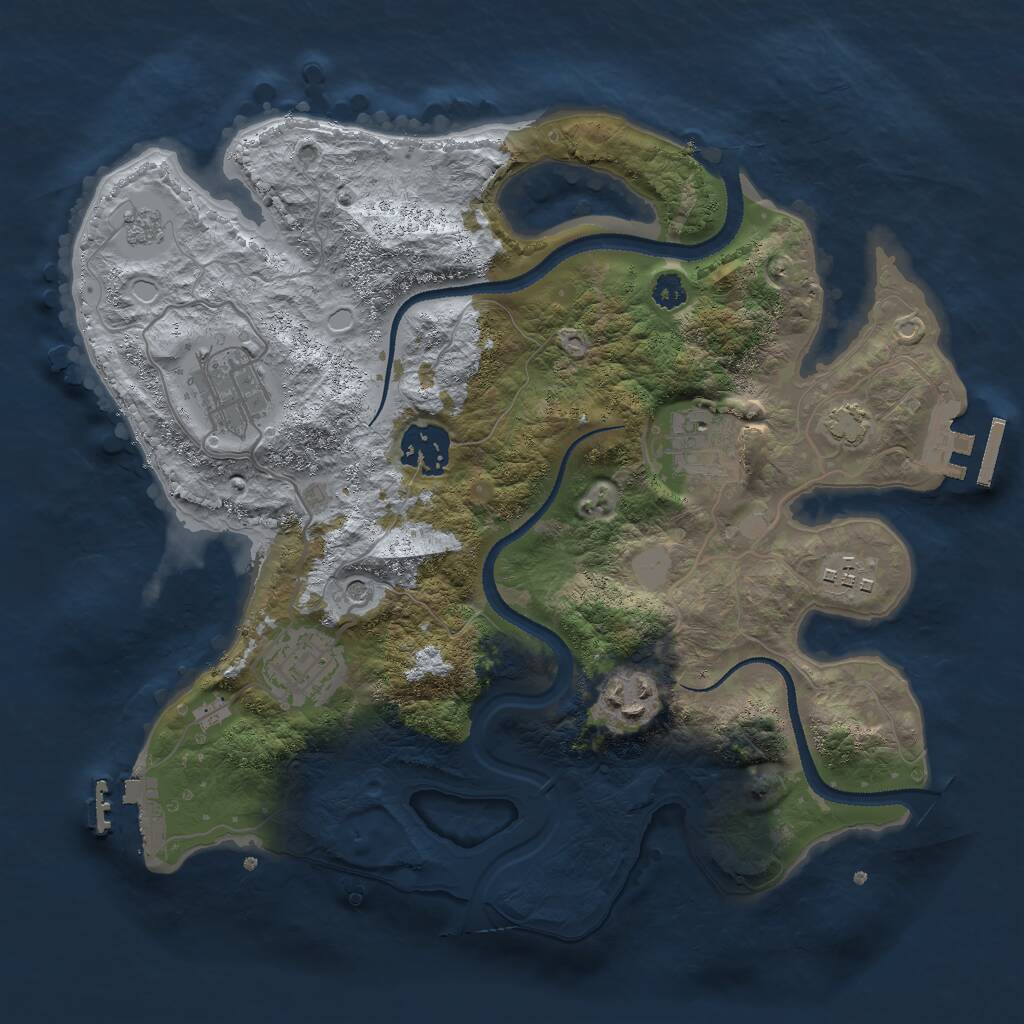 Rust Map: Procedural Map, Size: 3000, Seed: 5235, 12 Monuments