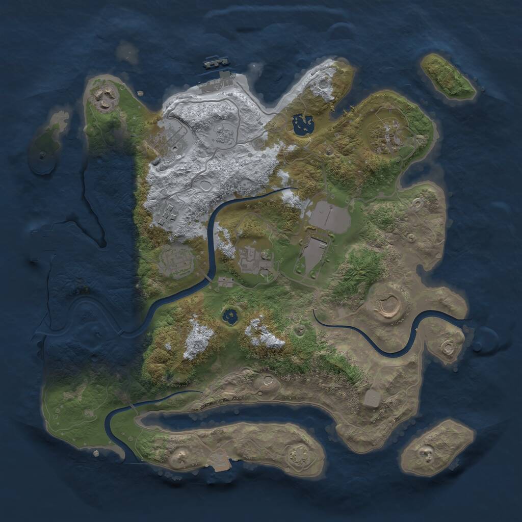 Rust Map: Procedural Map, Size: 3500, Seed: 1937310977, 15 Monuments