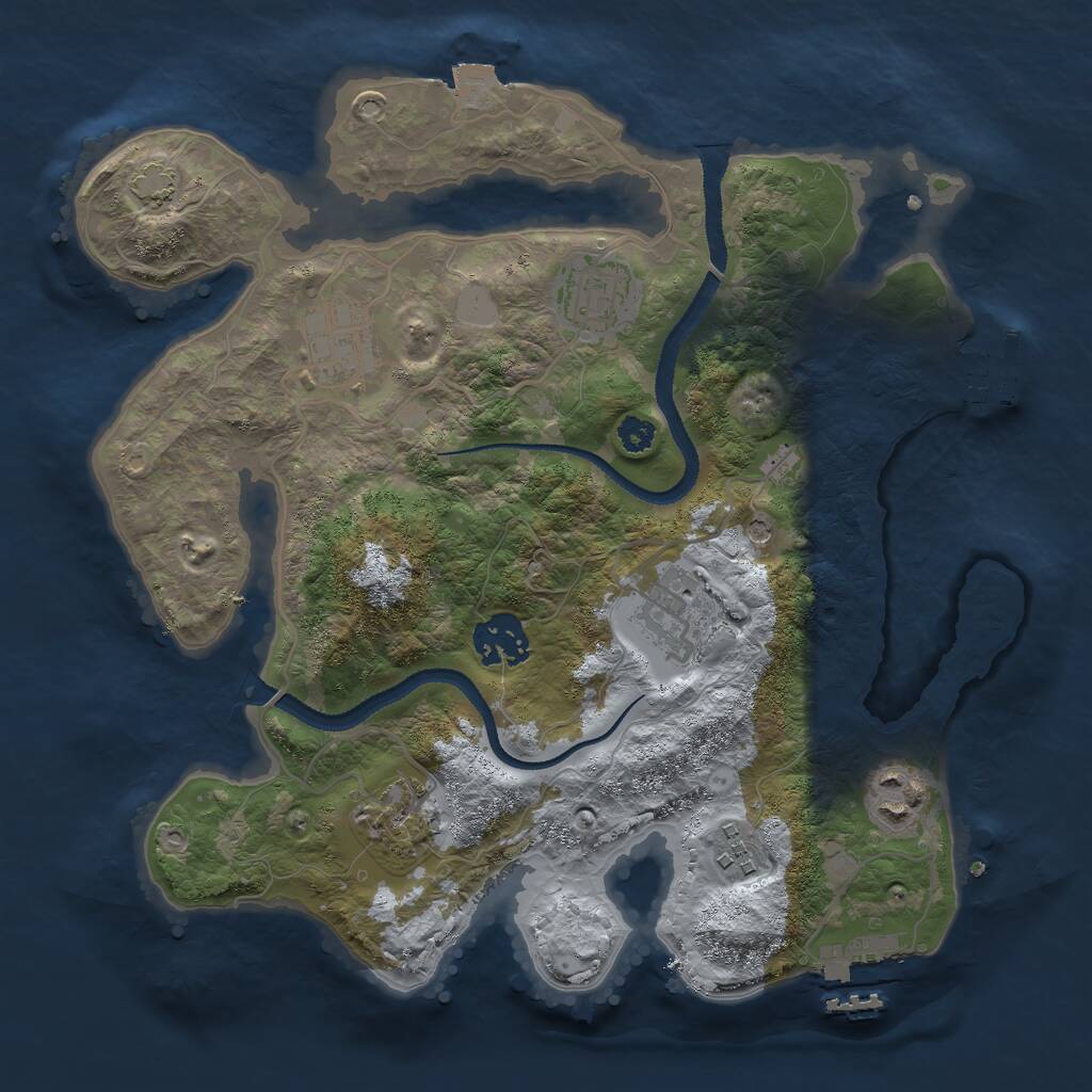 Rust Map: Procedural Map, Size: 3000, Seed: 1618498014, 12 Monuments