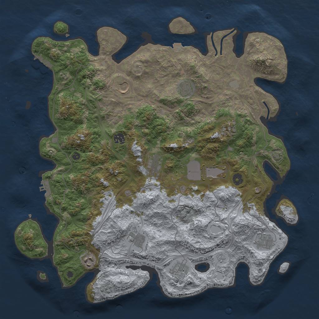 Rust Map: Procedural Map, Size: 4250, Seed: 1567577969, 19 Monuments