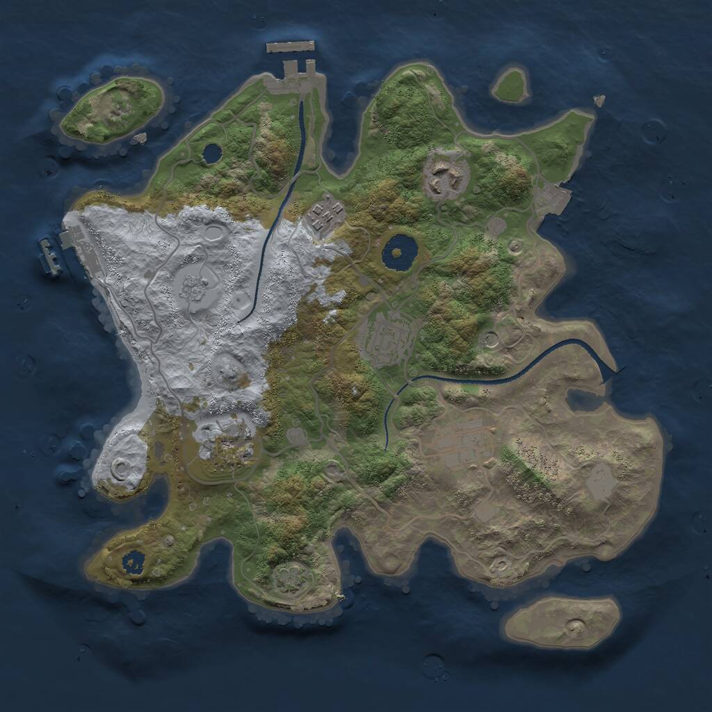 Rust Map: Procedural Map, Size: 3000, Seed: 2111875974, 11 Monuments