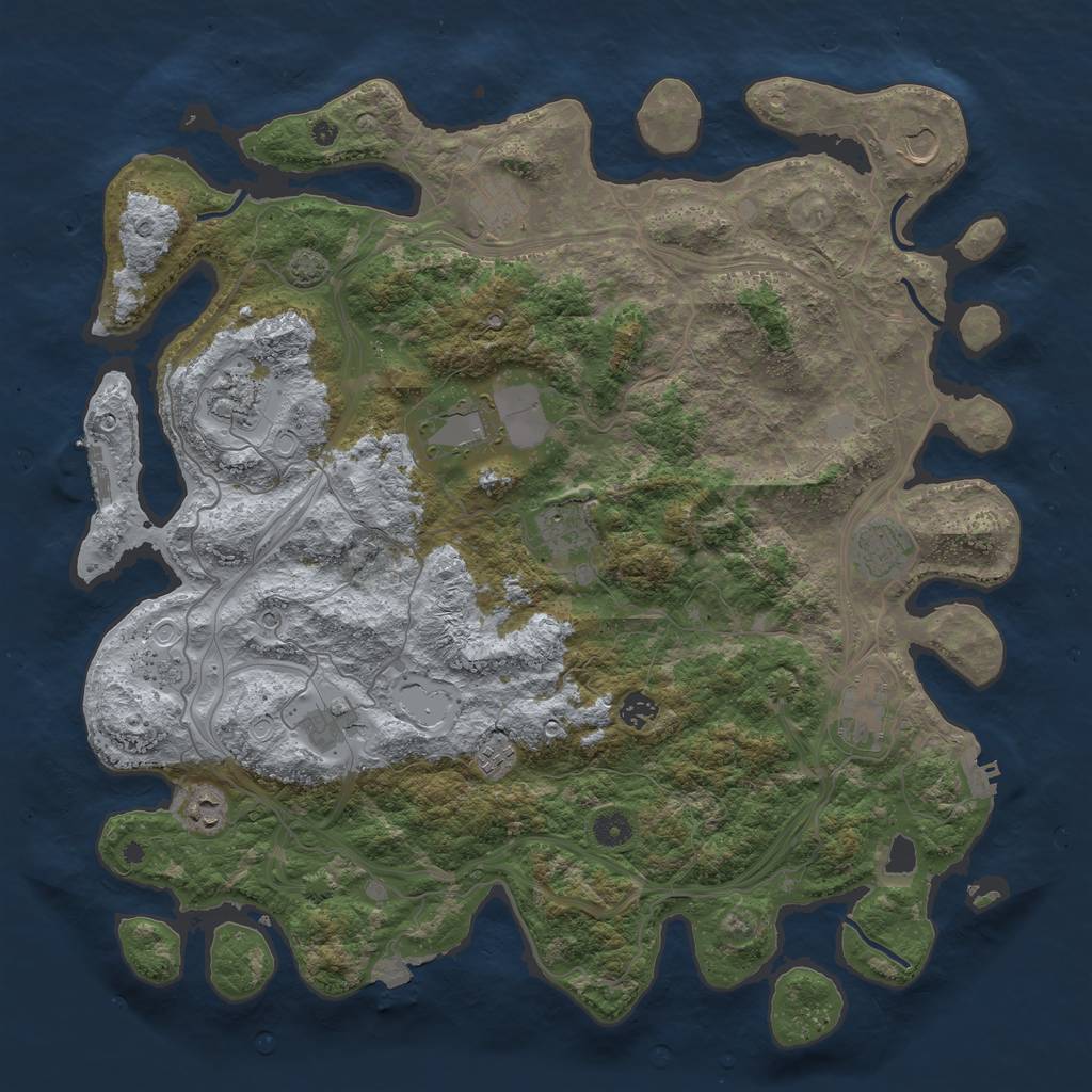 Rust Map: Procedural Map, Size: 4500, Seed: 1683758402, 19 Monuments