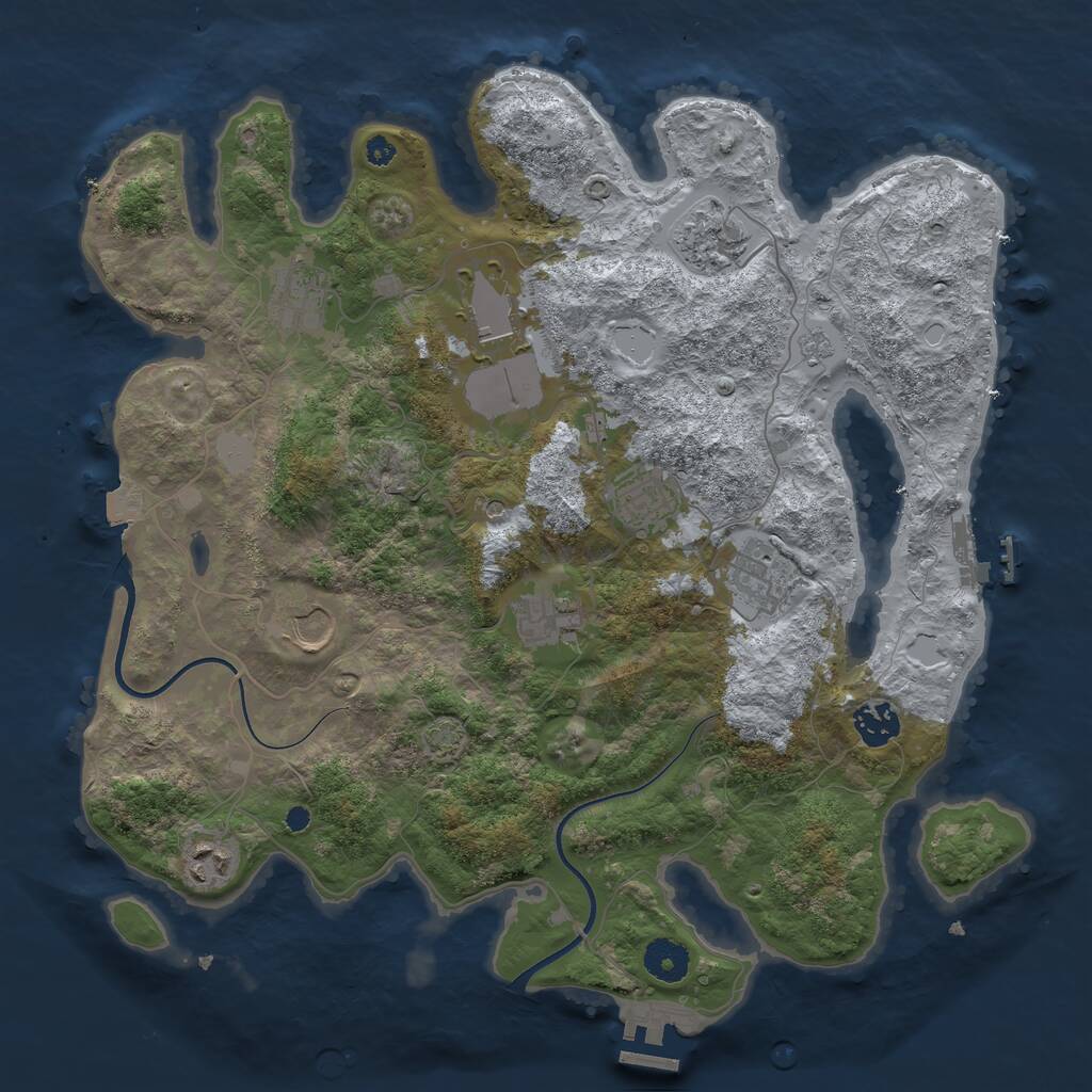 Rust Map: Procedural Map, Size: 3700, Seed: 849858179, 15 Monuments