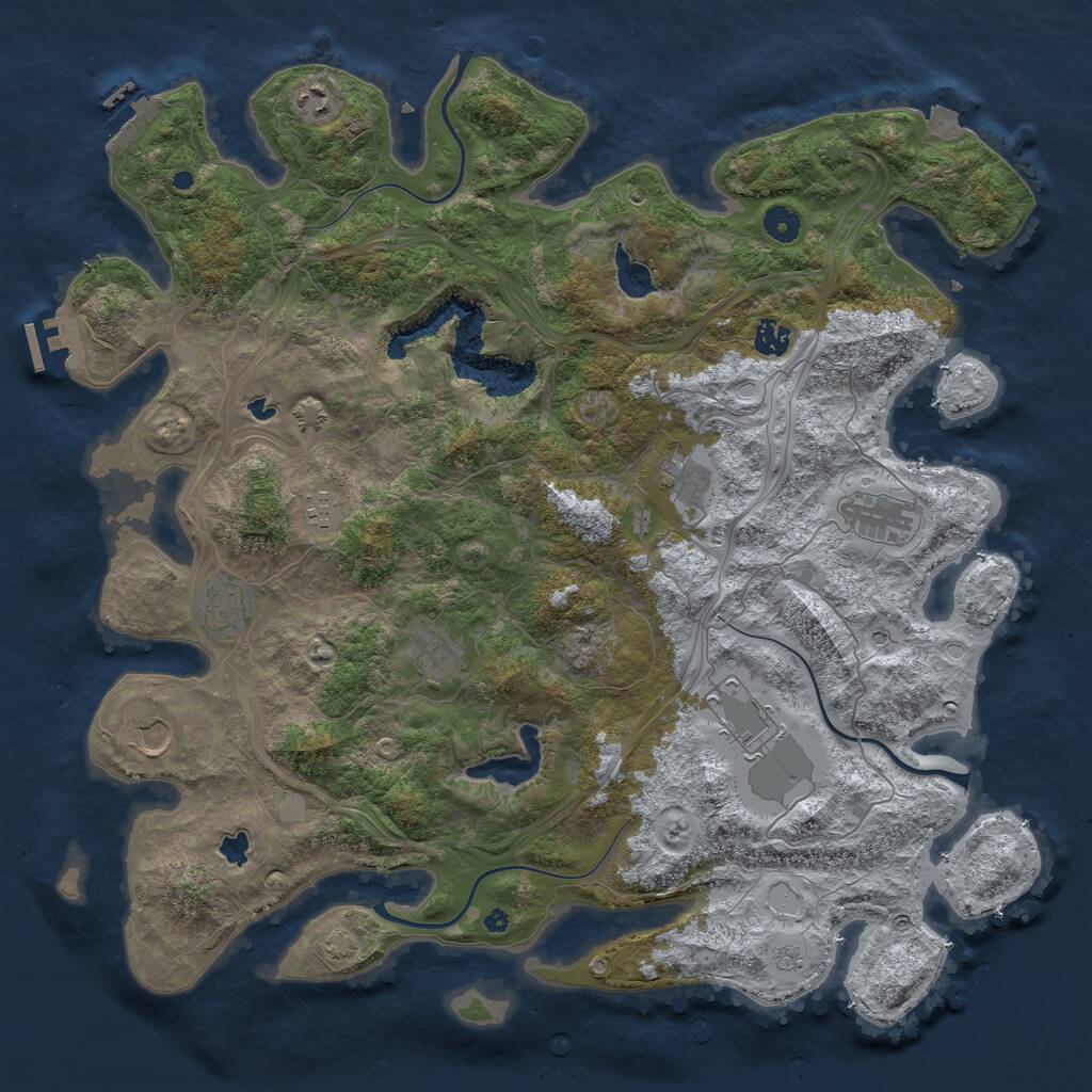 Rust Map: Procedural Map, Size: 4500, Seed: 988744227, 15 Monuments