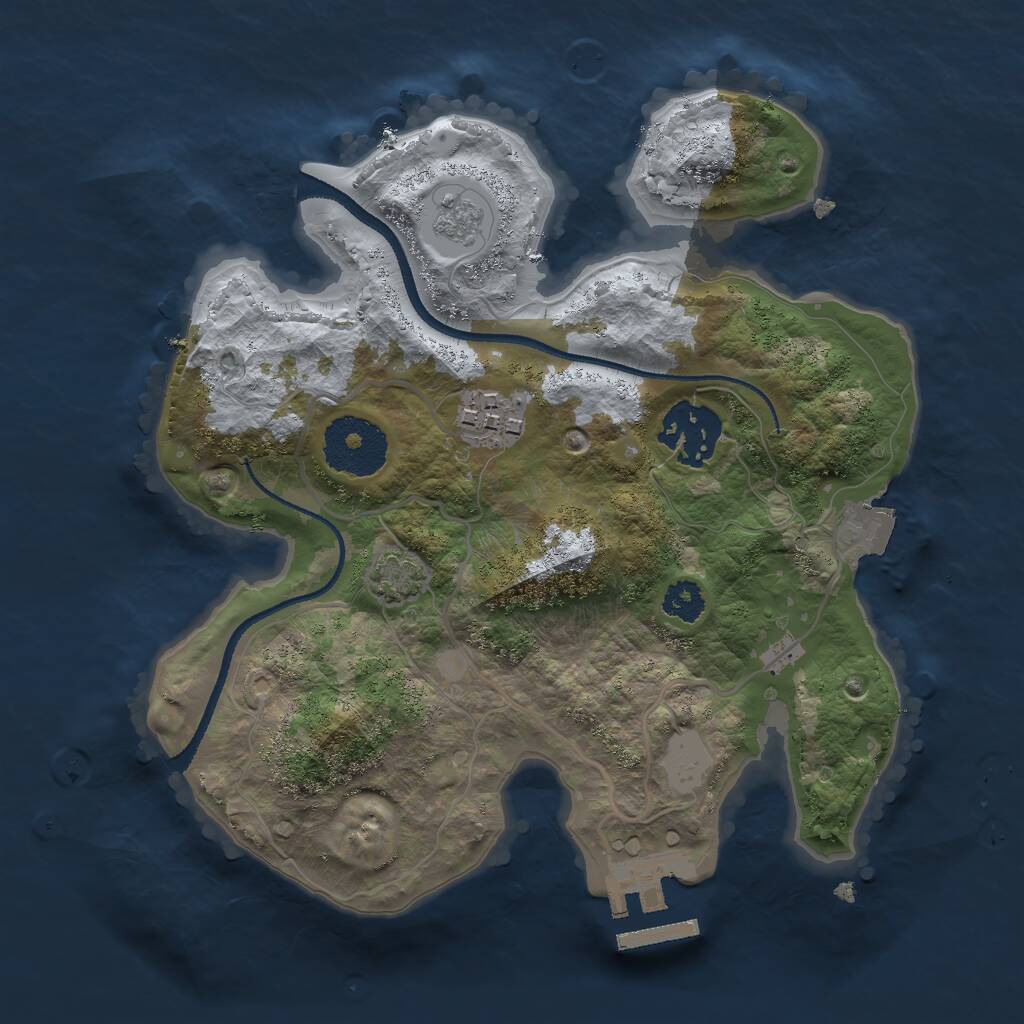 Rust Map: Procedural Map, Size: 2500, Seed: 23512831, 6 Monuments