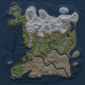 Thumbnail Rust Map: Procedural Map, Size: 3850, Seed: 739124716, 16 Monuments