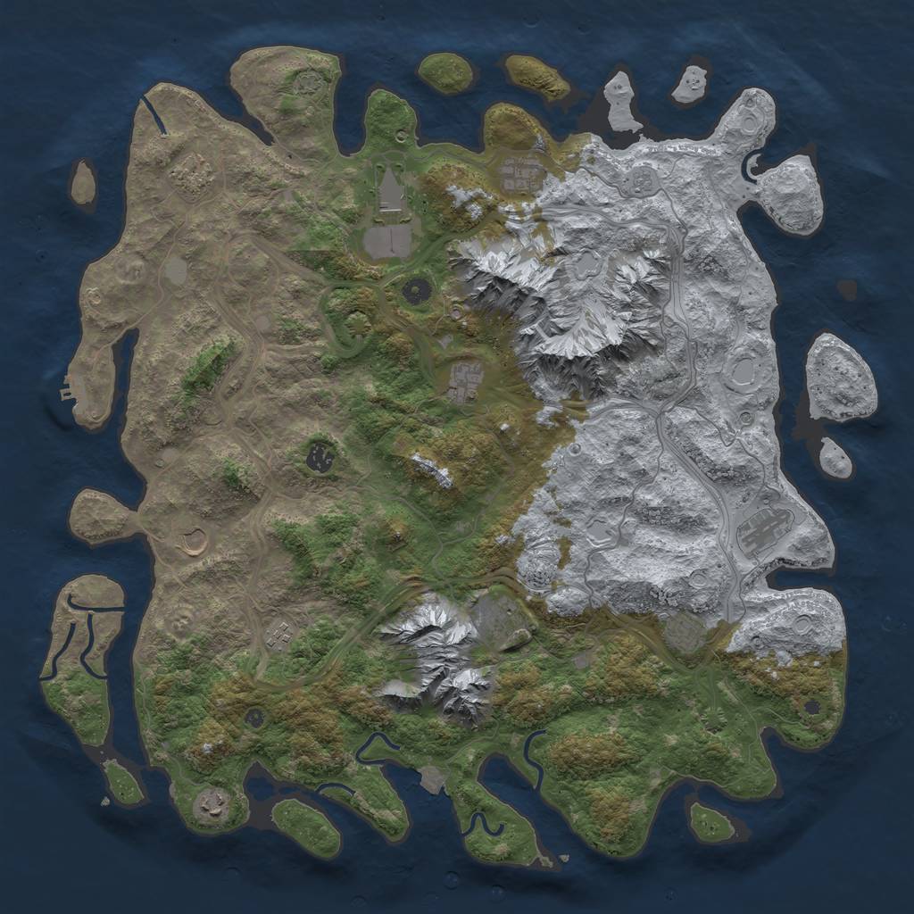 Rust Map: Procedural Map, Size: 5000, Seed: 1015220026, 18 Monuments