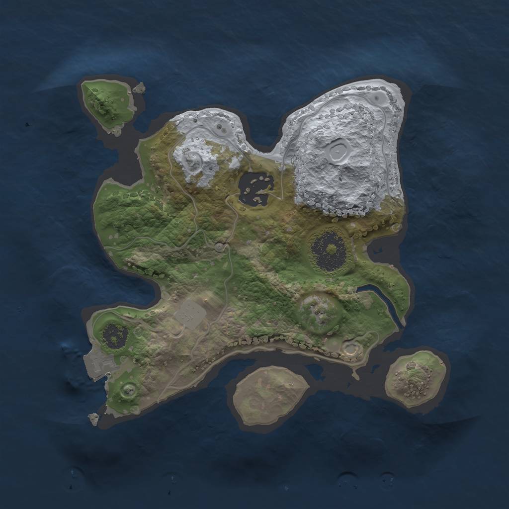 Rust Map: Procedural Map, Size: 2088, Seed: 13825, 4 Monuments