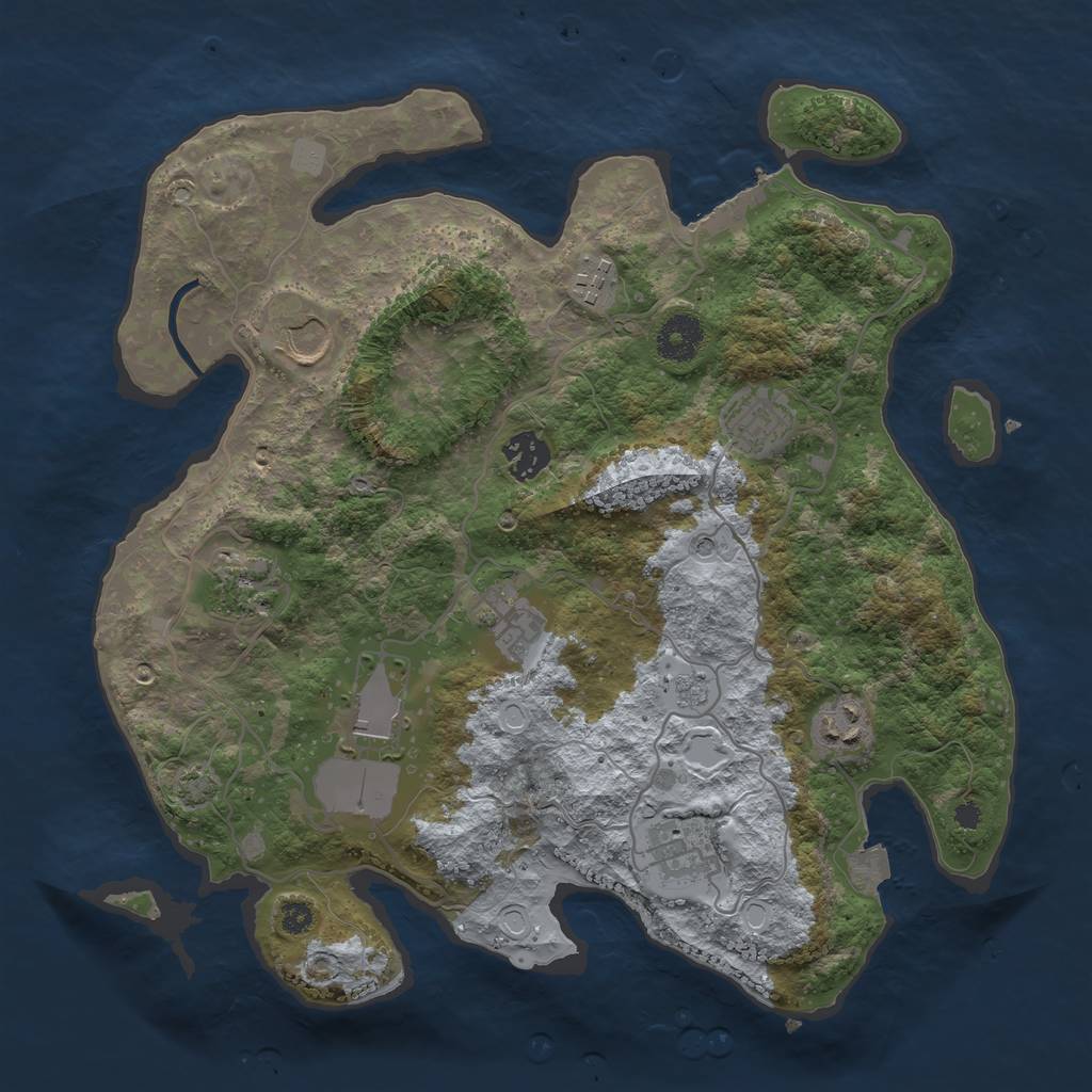 Rust Map: Procedural Map, Size: 3500, Seed: 249714289, 16 Monuments