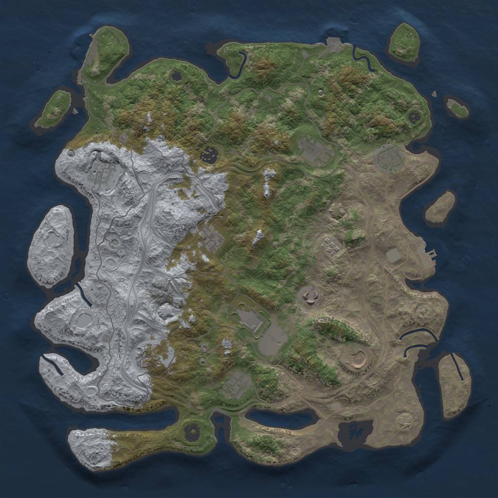 Rust Map: Procedural Map, Size: 4300, Seed: 1112919705, 19 Monuments