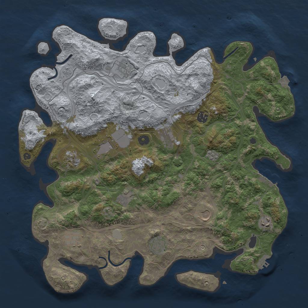 Rust Map: Procedural Map, Size: 4250, Seed: 108277961, 19 Monuments