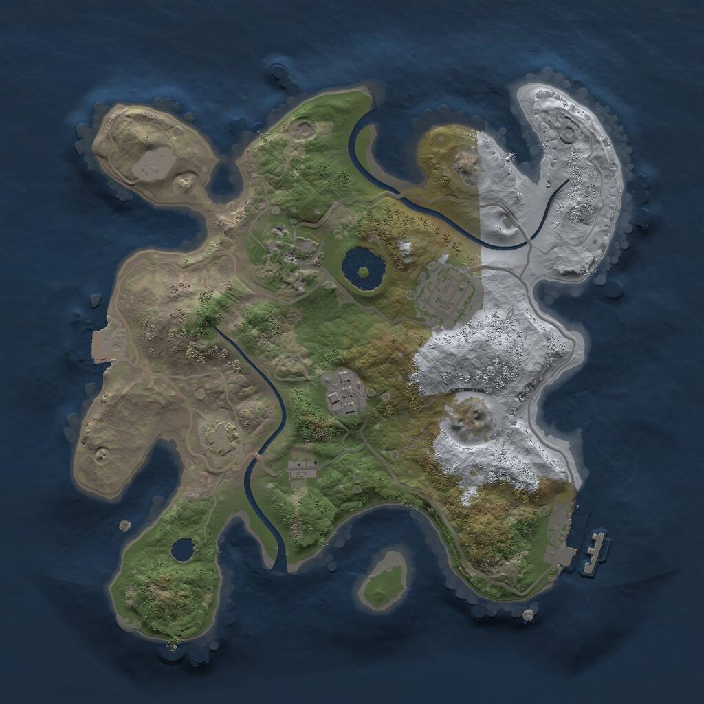 Rust Map: Procedural Map, Size: 2500, Seed: 2062455506, 6 Monuments