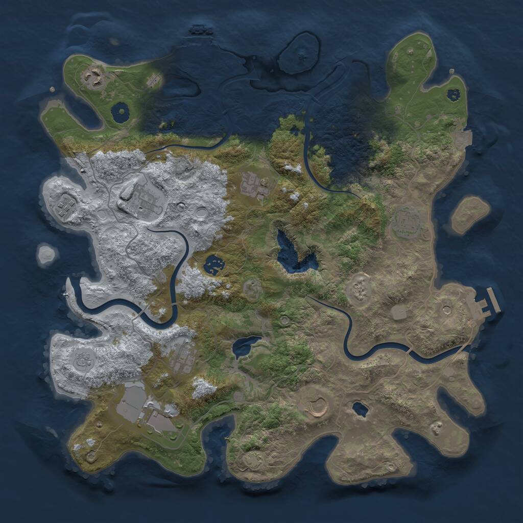 Rust Map: Procedural Map, Size: 4000, Seed: 6867, 15 Monuments