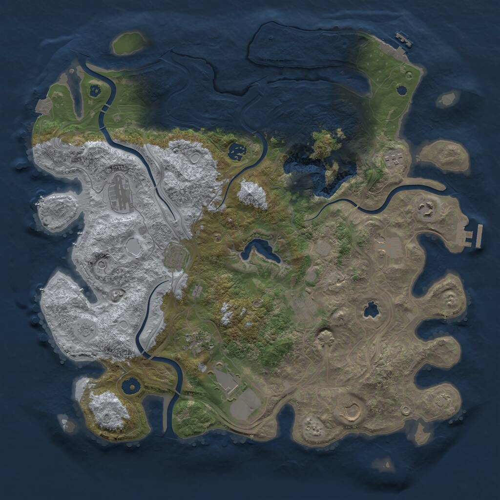 Rust Map: Procedural Map, Size: 4250, Seed: 1796296160, 16 Monuments