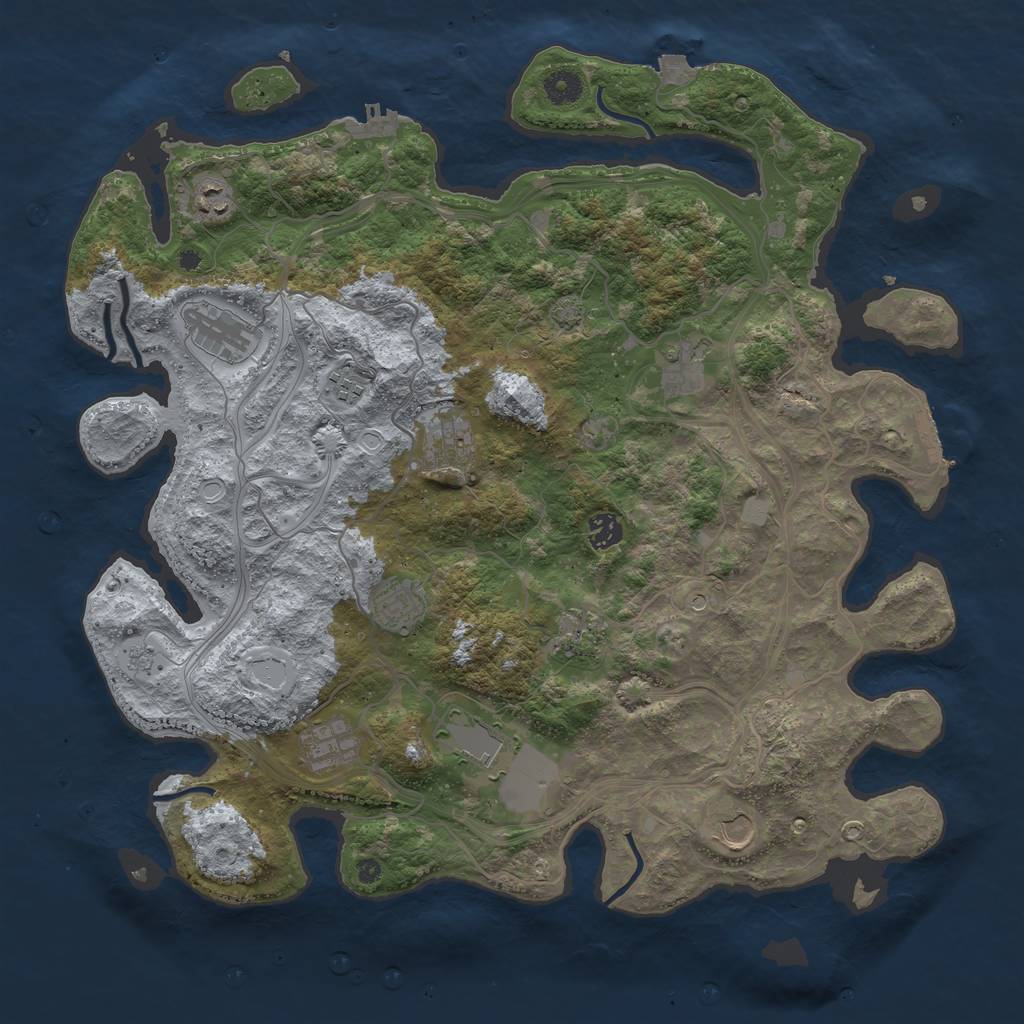 Rust Map: Procedural Map, Size: 4250, Seed: 1796296160, 19 Monuments