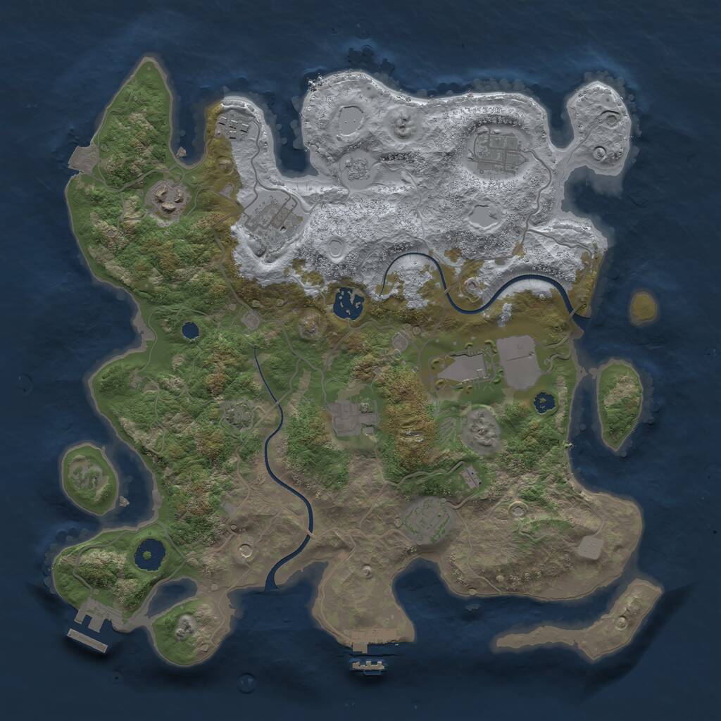 Rust Map: Procedural Map, Size: 3500, Seed: 111958170, 14 Monuments