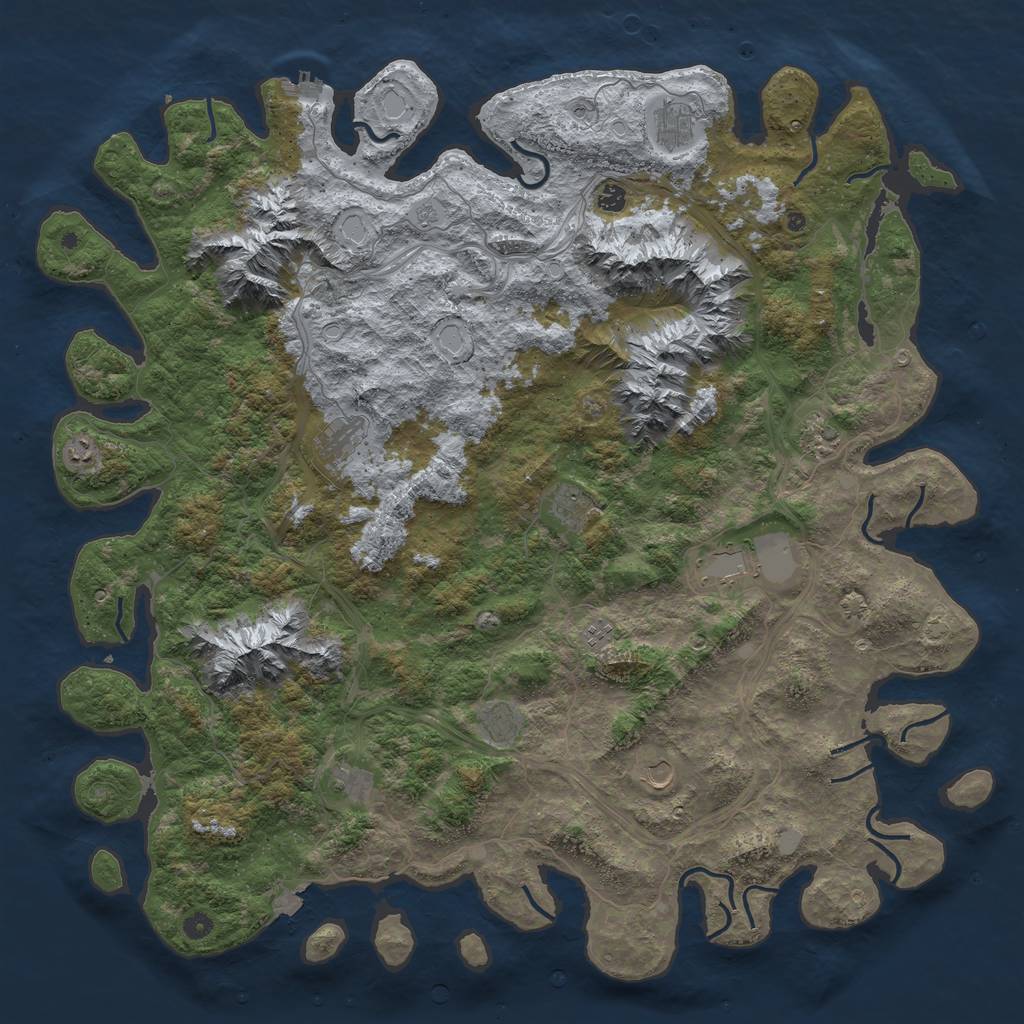 Rust Map: Procedural Map, Size: 5500, Seed: 456159753, 18 Monuments