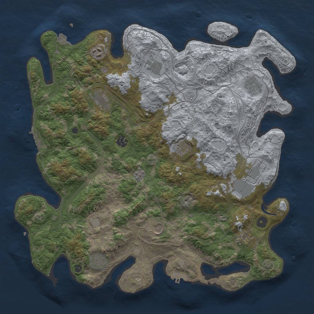 Rust Map: Procedural Map, Size: 4300, Seed: 123224, 19 Monuments