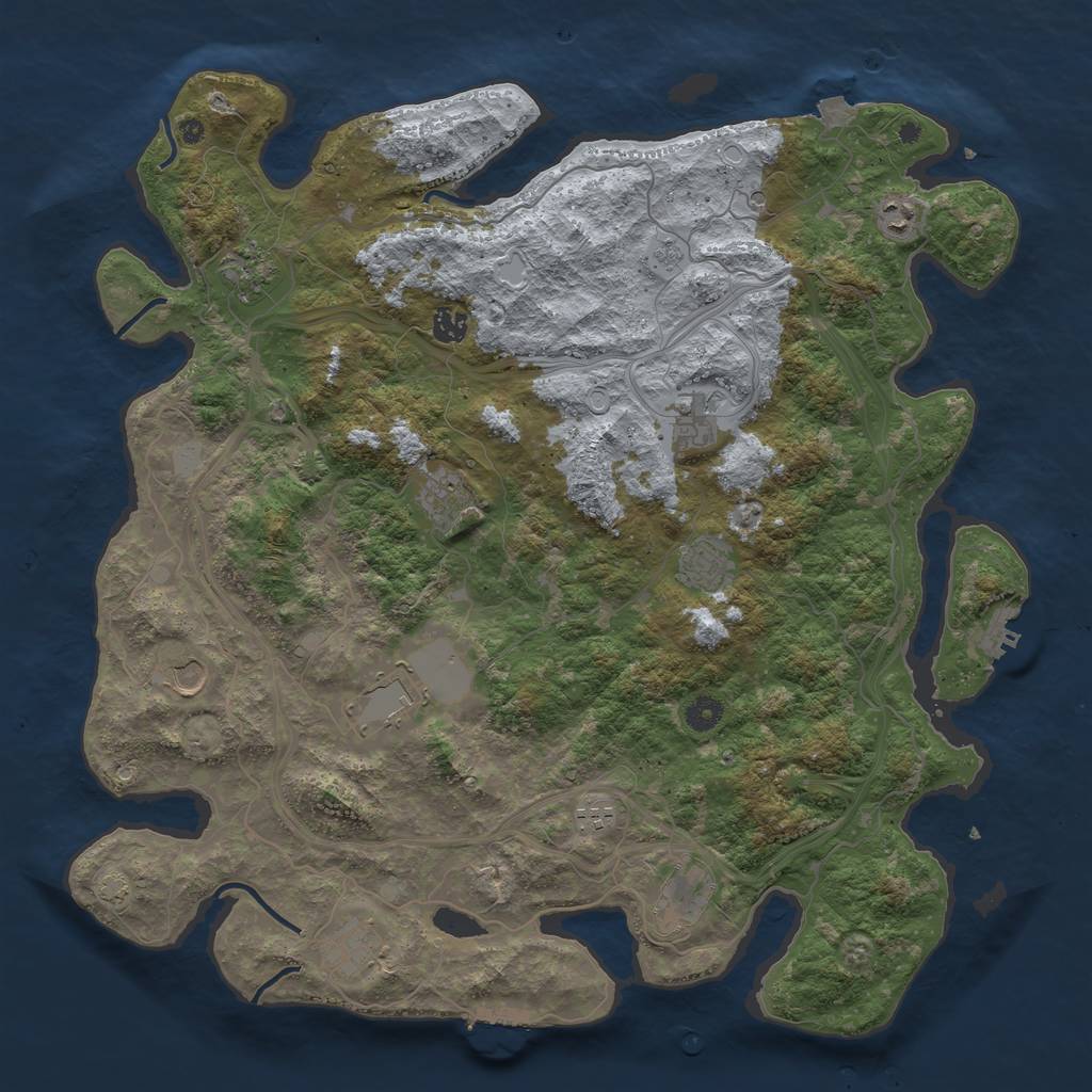 Rust Map: Procedural Map, Size: 4500, Seed: 527434642, 19 Monuments