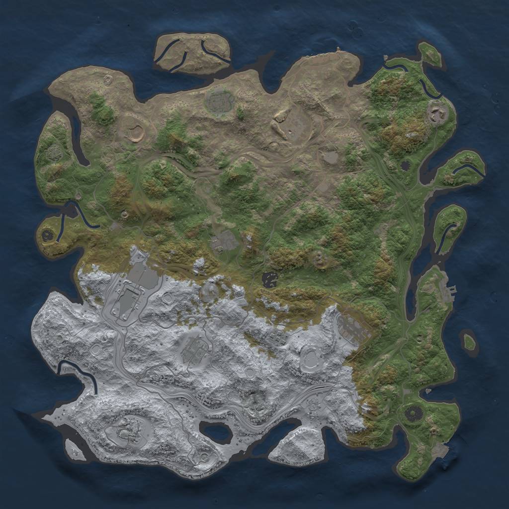 Rust Map: Procedural Map, Size: 4500, Seed: 234902701, 19 Monuments