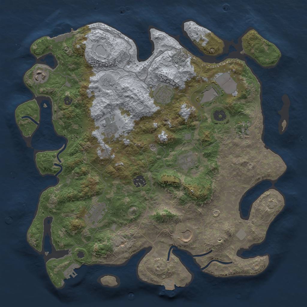 Rust Map: Procedural Map, Size: 3750, Seed: 163892111, 18 Monuments