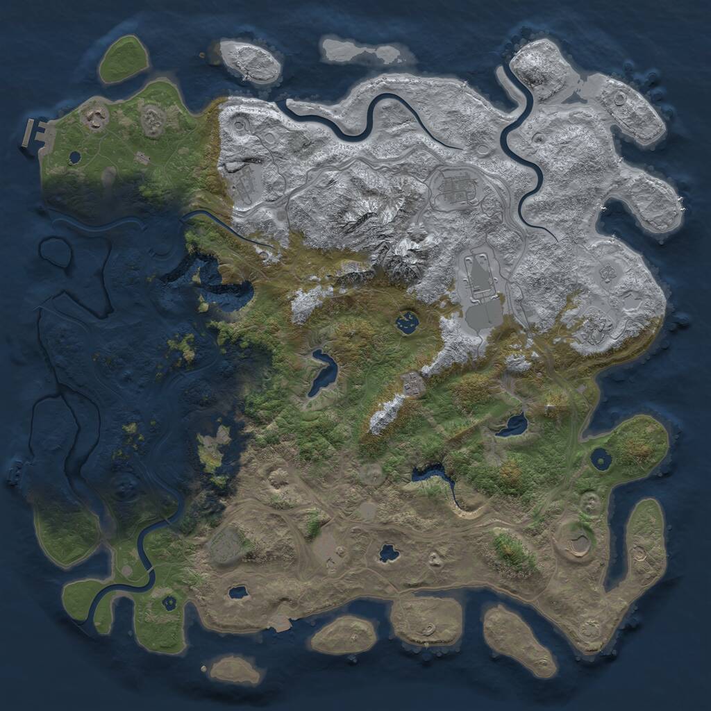Rust Map: Procedural Map, Size: 5000, Seed: 998177811, 17 Monuments